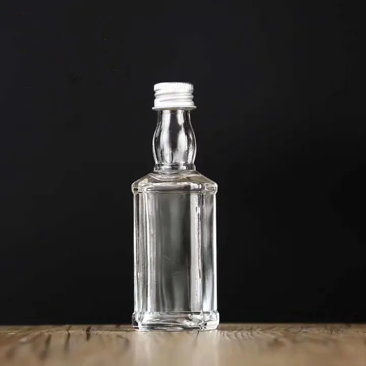Custom Mini 5cl 50ml Gin Round Glass Bottle for Whisky Spirit