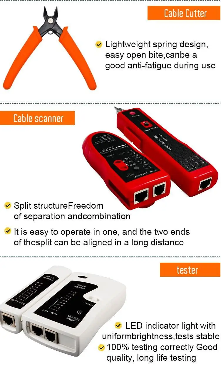 Gcabling Network Cabling Tool Kit Hand Crimping Rj45 Tool Lan Cable ...