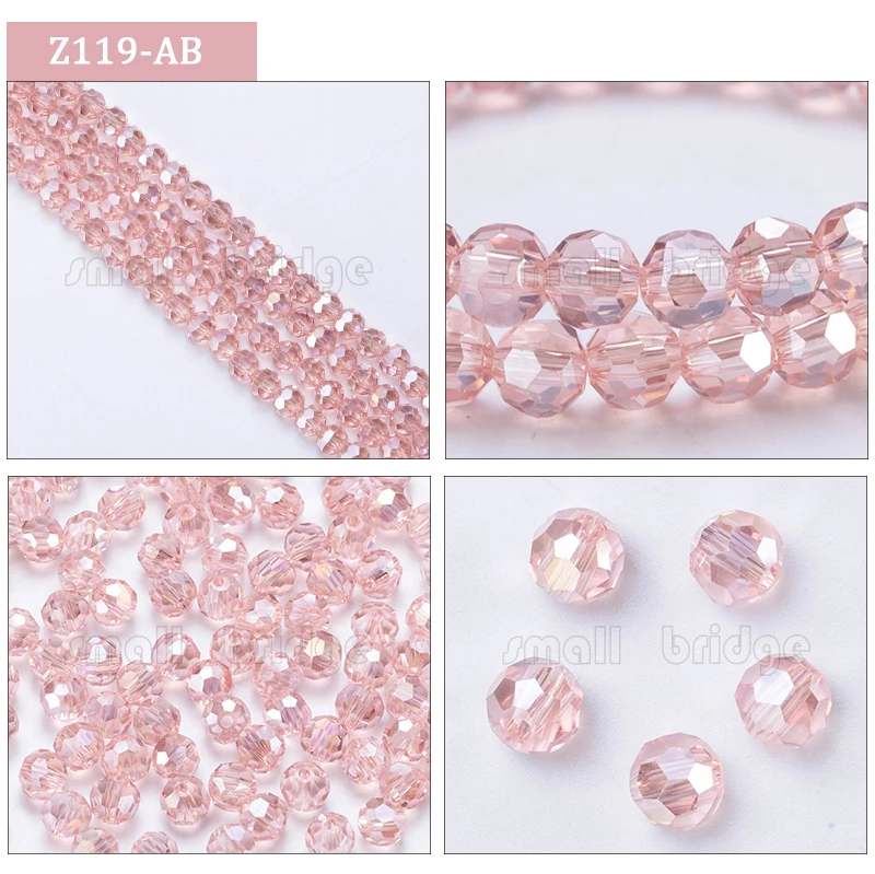 Factory direct 3 4 6 8mm Round Spacer Glass Beads With Holes Jewelry Accessories For Necklace Earring supplier