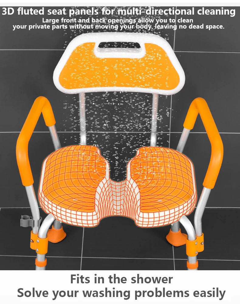product wholesale adjust shower chair aluminum bath chair for the disable bathroom seat chair for shower bathroom stool-3