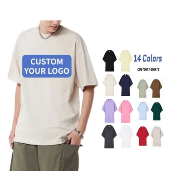 Custom Logo Blank Gym T Shirt Oversize Unisex High Quality Casual Boxy T-shirt O-Neck Heavyweight Short Sleeve Shirts for Men