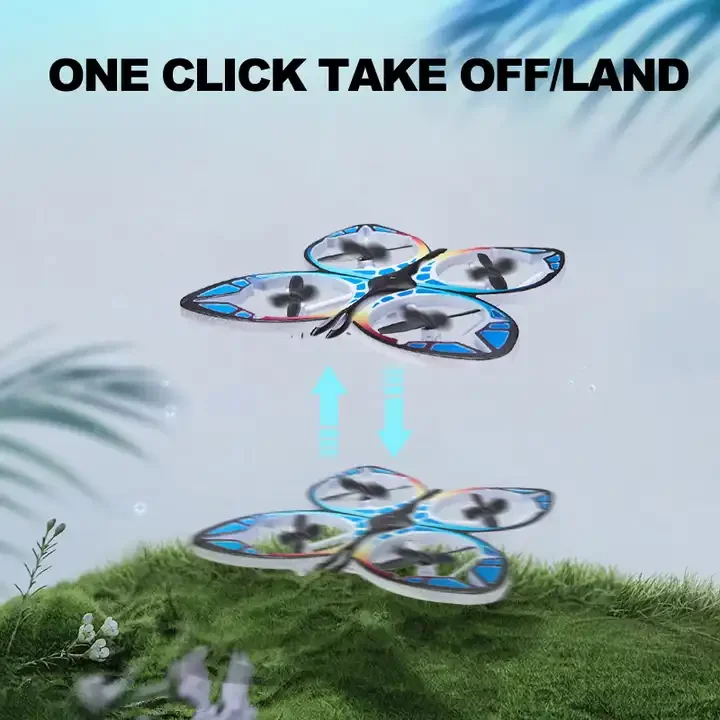 DWI DOWELLIN 2.4G Remote Control  Butterfly Drone Toys Altitude Hold Mode With Colorful Lights Drone for Kids