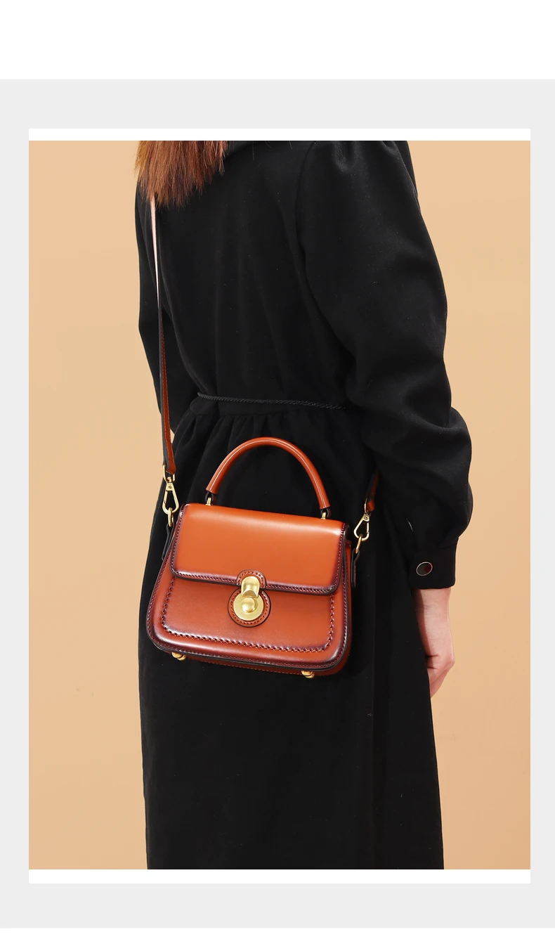 金达林定制新款到货真皮手提包复古马鞍包双肩女手包