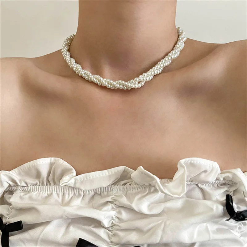 Big Pearl + Thick + Thin 18K Gold Plated Flat Snake Chain Layered Neck –  MARMELO USA