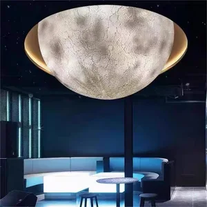 Hotel 3D Creative Design Resin Moon Pendant Lamp Hanging Decorative Ceiling Lamp Indoor Pendant Light Resin