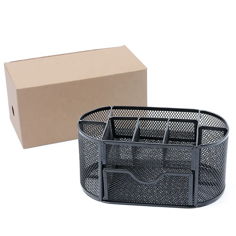 2024 оптовая продажа заводской поставщик многоцветный детский держатель для карандашей металлическая сетчатая чашка Круглый настольного компьютера