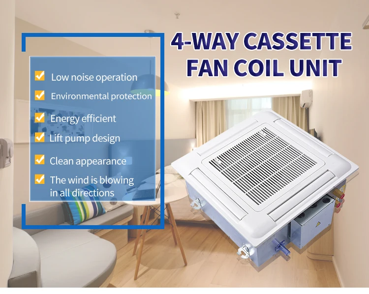 Hvac Systems 2-pipe Way Chilled Water Cassette Central air Conditioning  Cassette Fan Coil Unit