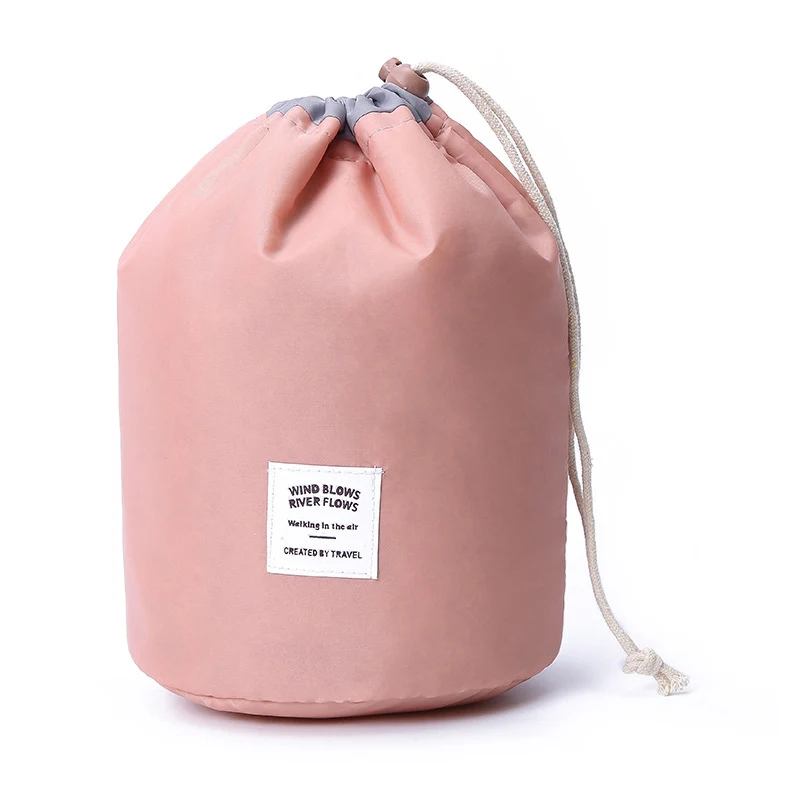 Source big round folding nylon barrel women lash/nail/lipstick/brush travel  cosmetic storage organizer pouch bag on m.