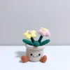 Maceta individual con flores pequeñas de dos colores.