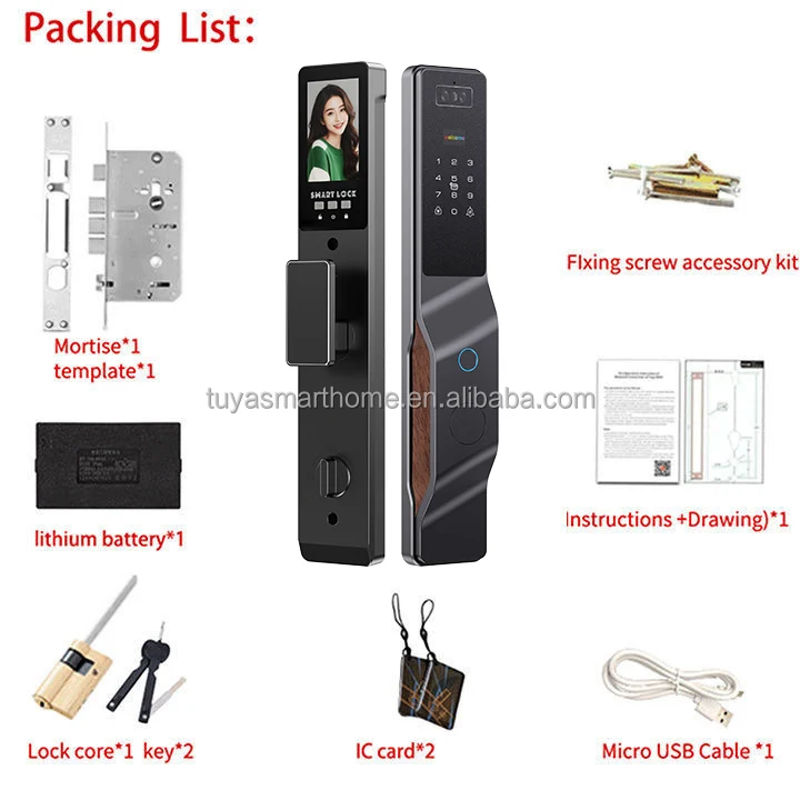 TYSH 3d Face Recognition Smart Door Lock With Camera and Fingerprint ...