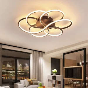 Modern LED Square Ceiling Lamp Warm Restaurant Lighting with Personality Iron Base for Living Room AC 220V Power Source