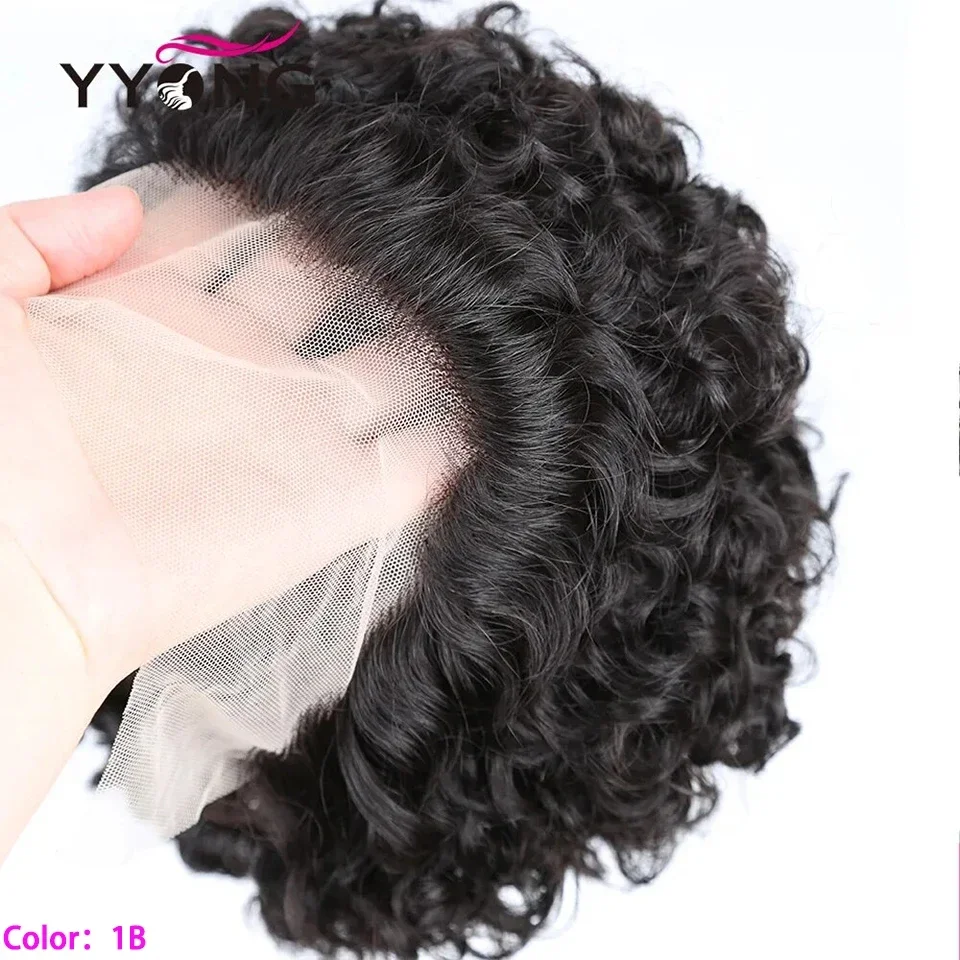 Korte Pixie Cut Pruik Menselijk Haar Pruiken Water Wave Ombre Bruin 13x1 Transparante Kant Voorkant Pruik Braziliaanse Maagdelijke Krullende Pruiken Voor Vrouwen_voghion.com