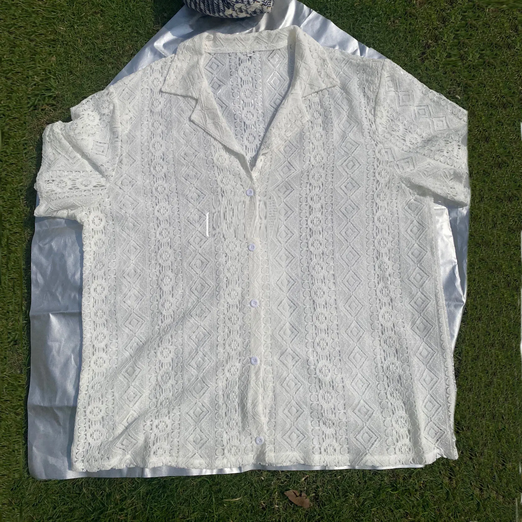 Men's See-Through Flower Shirt – Breathable Mesh Short Sleeve Button-Down For Summer - View #2
