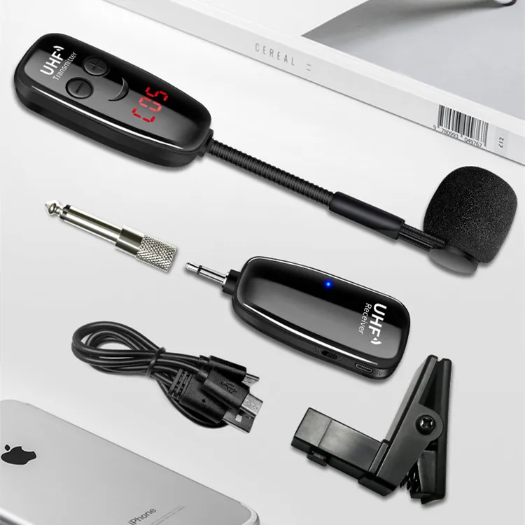 UHF サックスマイク ワイヤレスマイクシステム クリップオン 楽器用