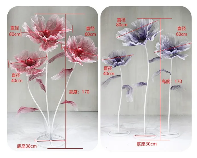 Hot Selling Organza Artificial Flowers For Wedding Decoration And Party