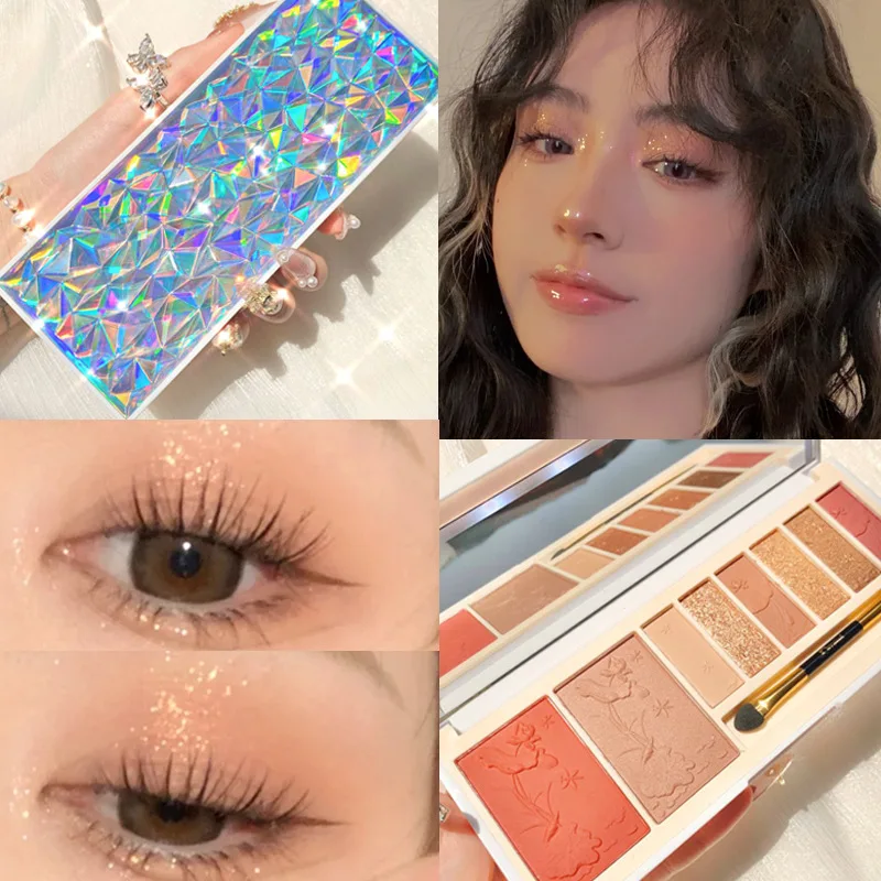 Professional Makeup  LED Light 12 Colors High Pigment Creamy Eyeshadow Palette with Mirror