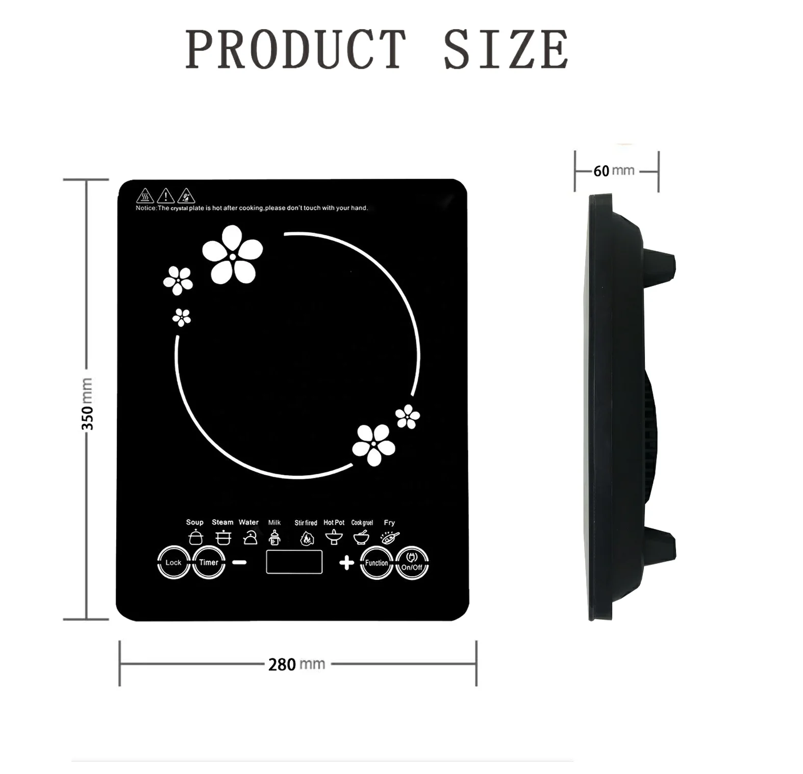 2200W Induction Cooker Plates Induction Hob Commercial Crystal Plates Induction Cooktop Pressure Cooker Electric