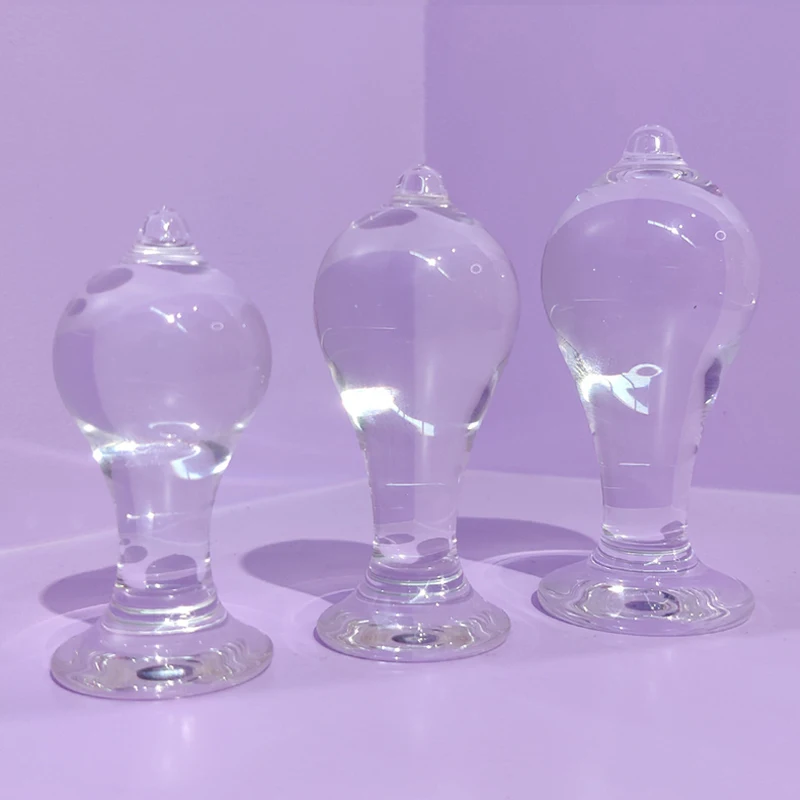 Solid Glass Anal Plug Manual Anal Dilator Enema Device