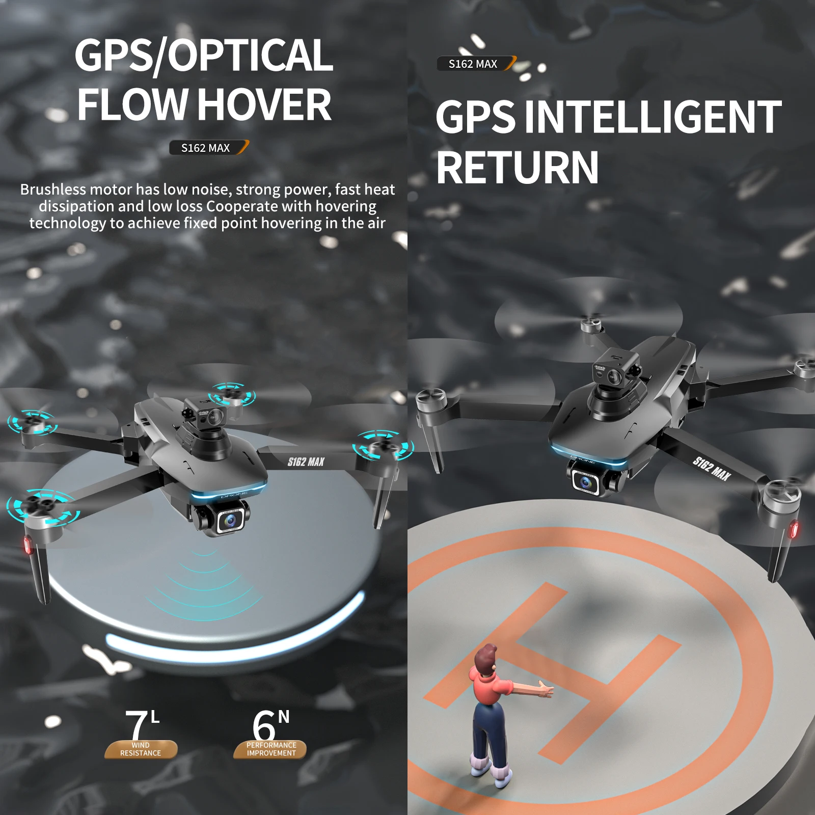 S165 Max Drone Con Cámara 1080P HD, Motor Sin Escobillas, 3 Baterías Y 5GHz WiFi – Dron Plegable Profesional De Menos De 249g Para Adultos