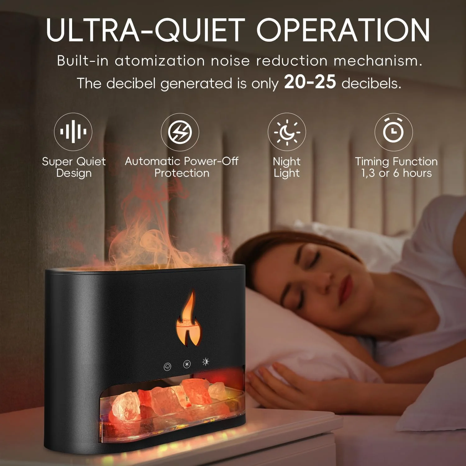 Home 7 Color LED Electric Ultrasonic Aroma Essential Oil Diffuser Flame Air Humidifier With Salt Stone Mist Sprayer 250ml