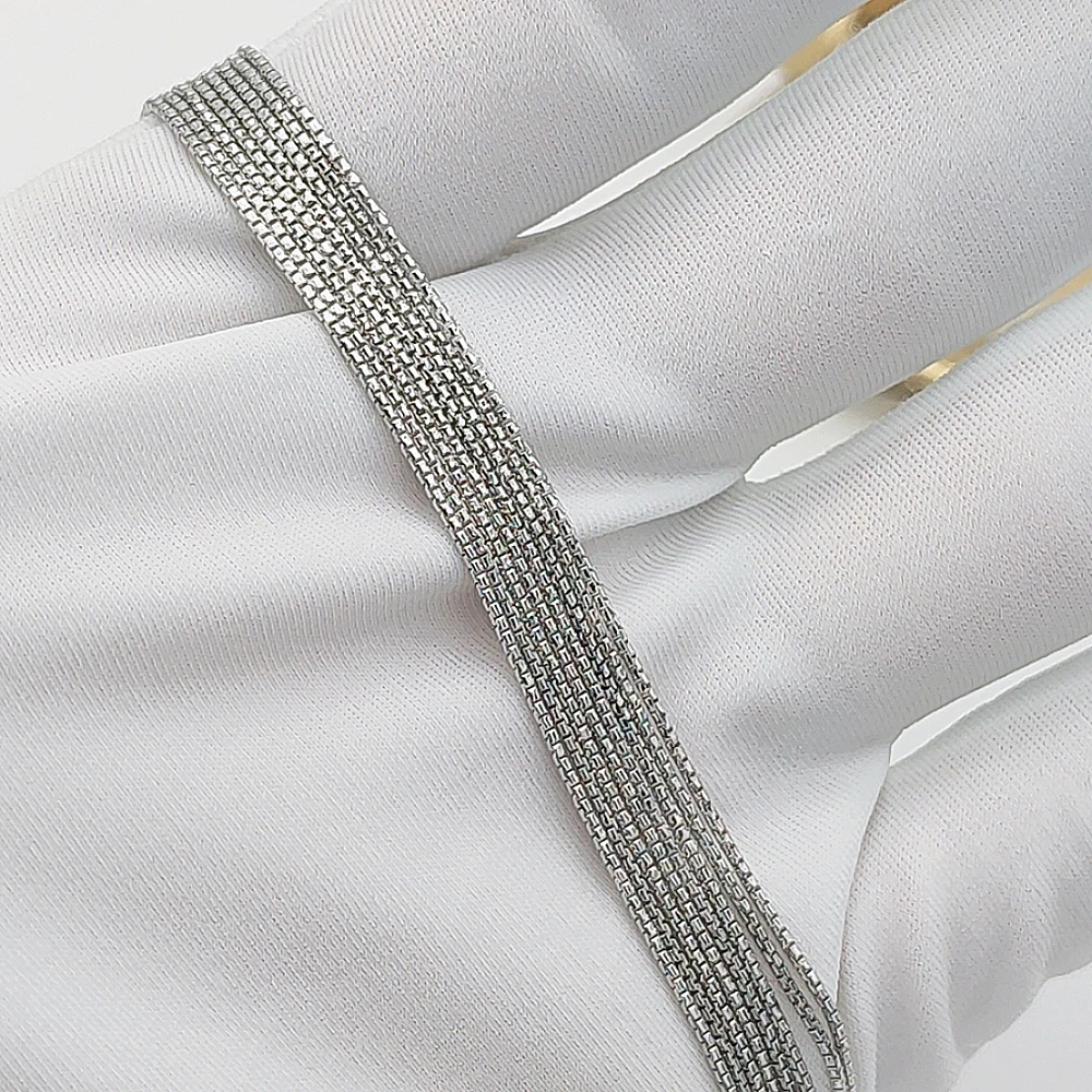 24-Inch Sterling Silver Box Chain Necklace - 2.5g Solid 925 Silver, Strong & Durable