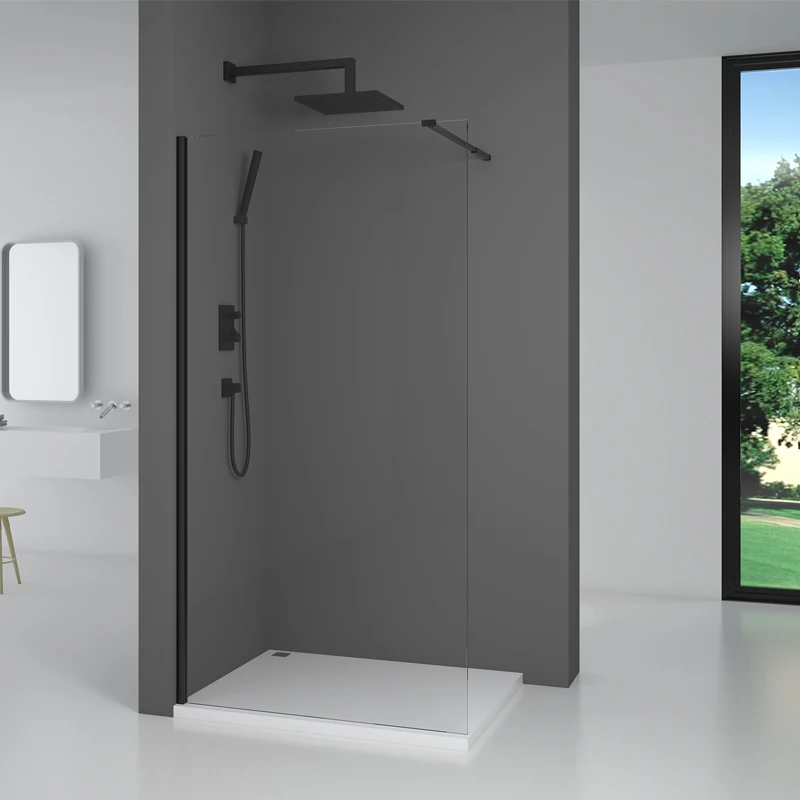 Wet Room Walk in Easy Clean 8mm Frameless Fixed Shower Glass Panel