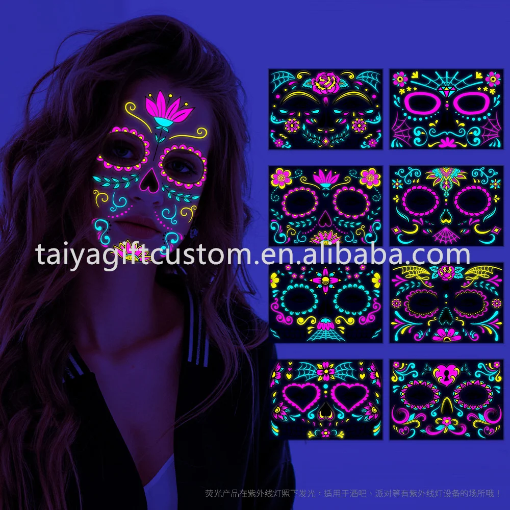 Новейшая наклейка на тему Хэллоуина с большим ртом и зубами для Временной Татуировки реалистичный временный костюм макияжа Набор тату мужчин женщин