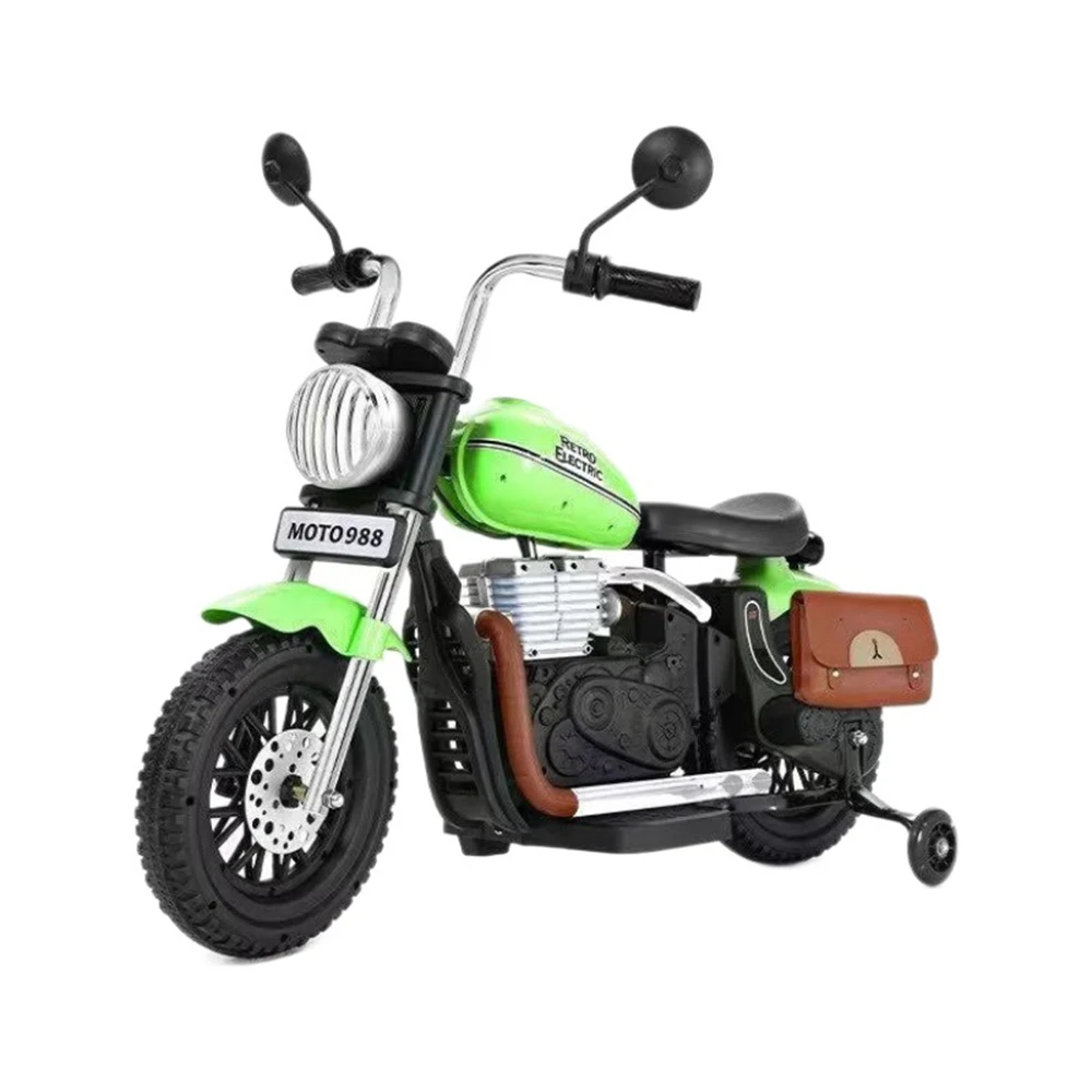 Best Selling Oversized Children Electric Motorcycle Rideable Kid Double Seater Swing Retro Style Rechargeable Kid's Car