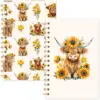 Cuaderno floral con diseño de vaca - Paquete de 2