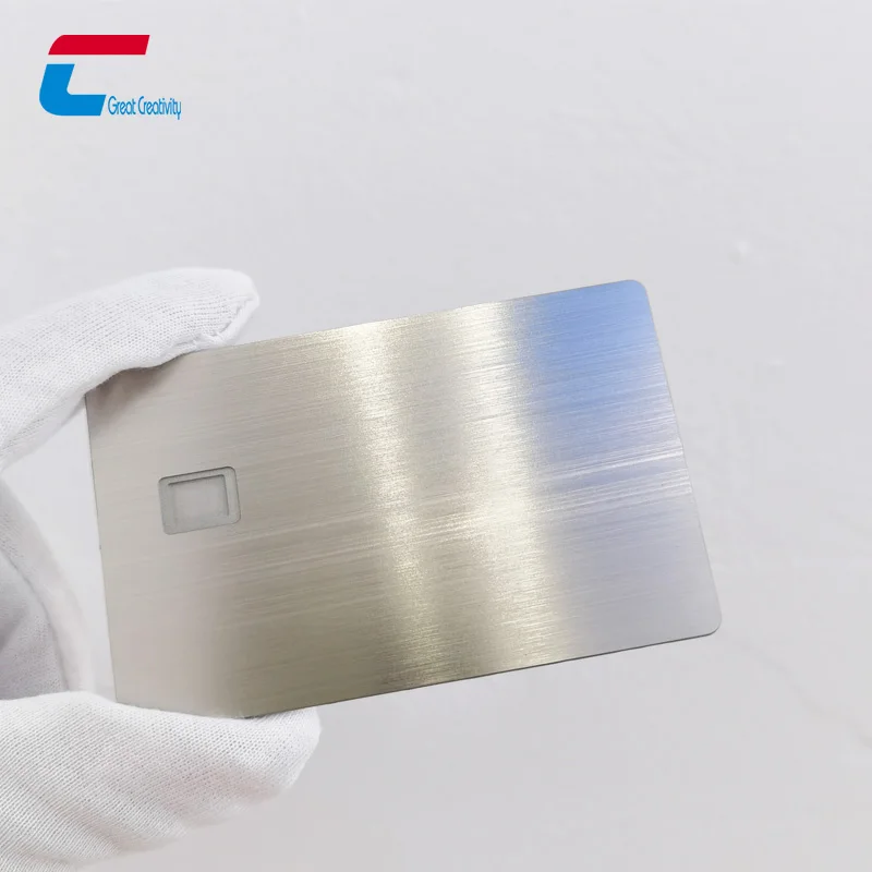Custom Blank EMV Chip Slot Metal Credit Cards Stainless Steel Metal Credit Magnetic Stripe Card