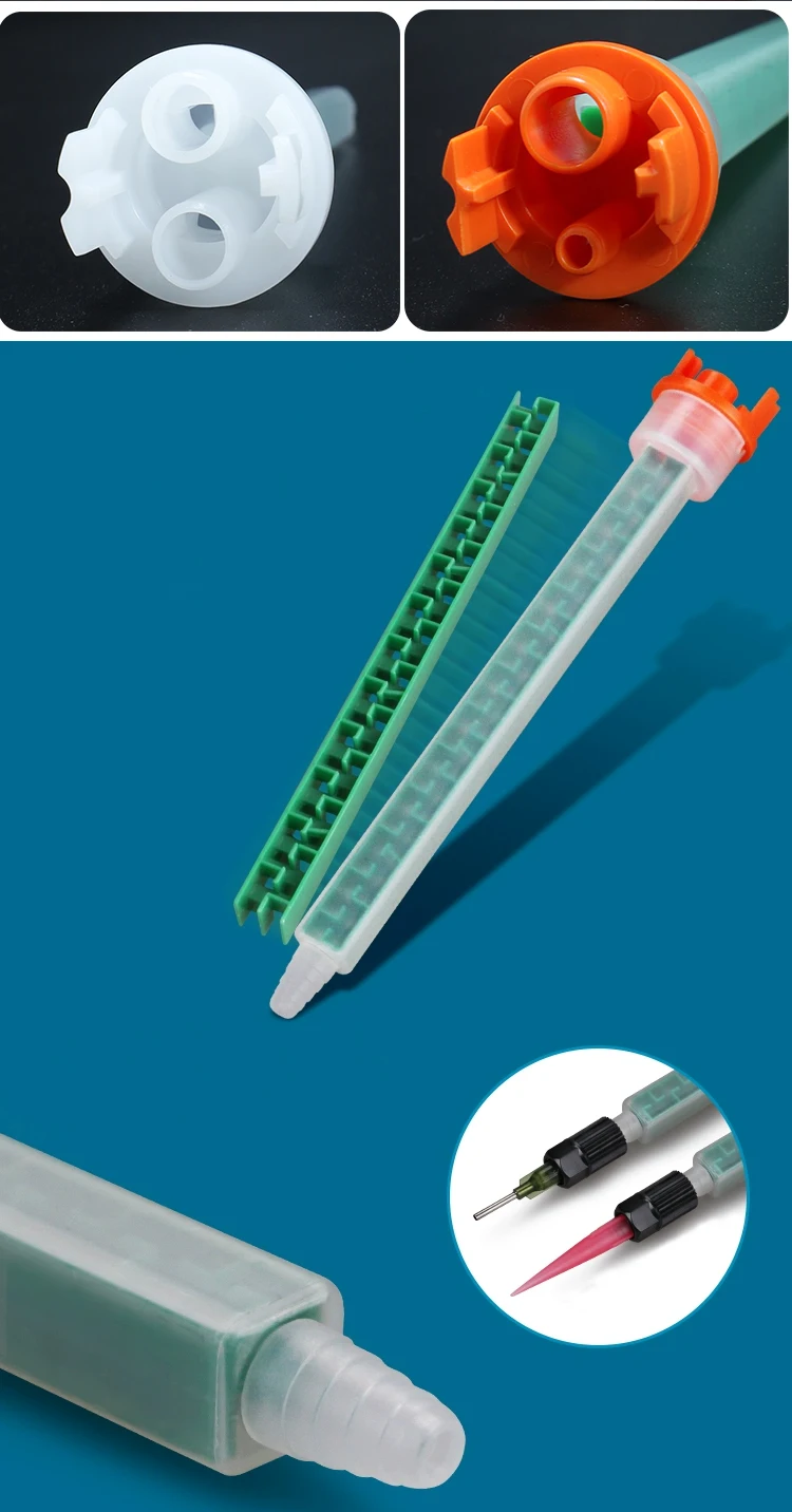 Mfq0824t Epoxy Resin Static Mixer 11 Mixing Nozzle Dual Adhesive Green