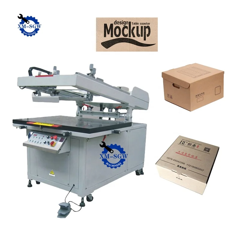 Factory Custom Oblique Arm Serigraphy Automatic Corrugated Cardboard Screen Printer Paper Flat Silk Screen Printing Machine