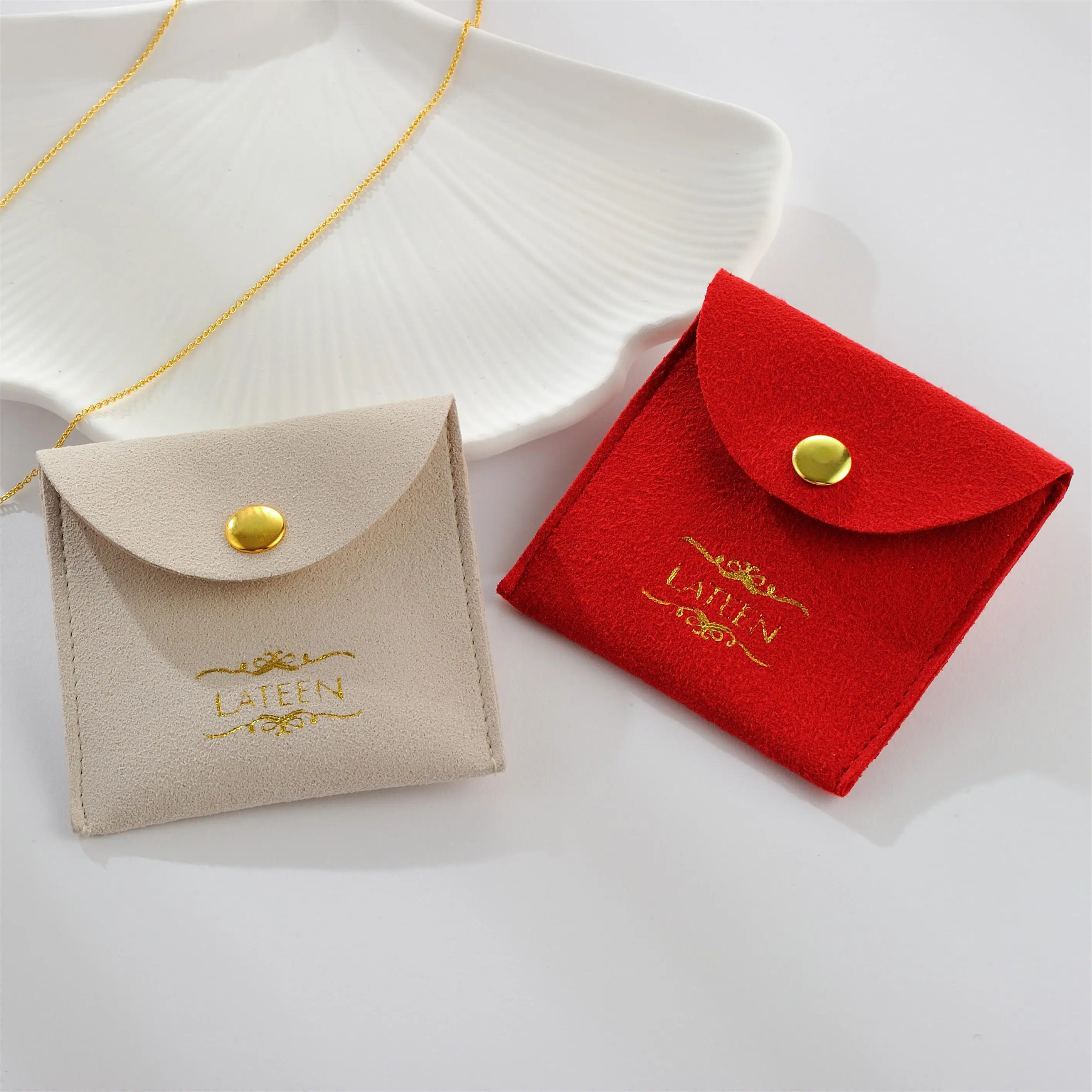 Microfiber Bracelet Necklace Rings Jewelry Packaging Pouch Custom