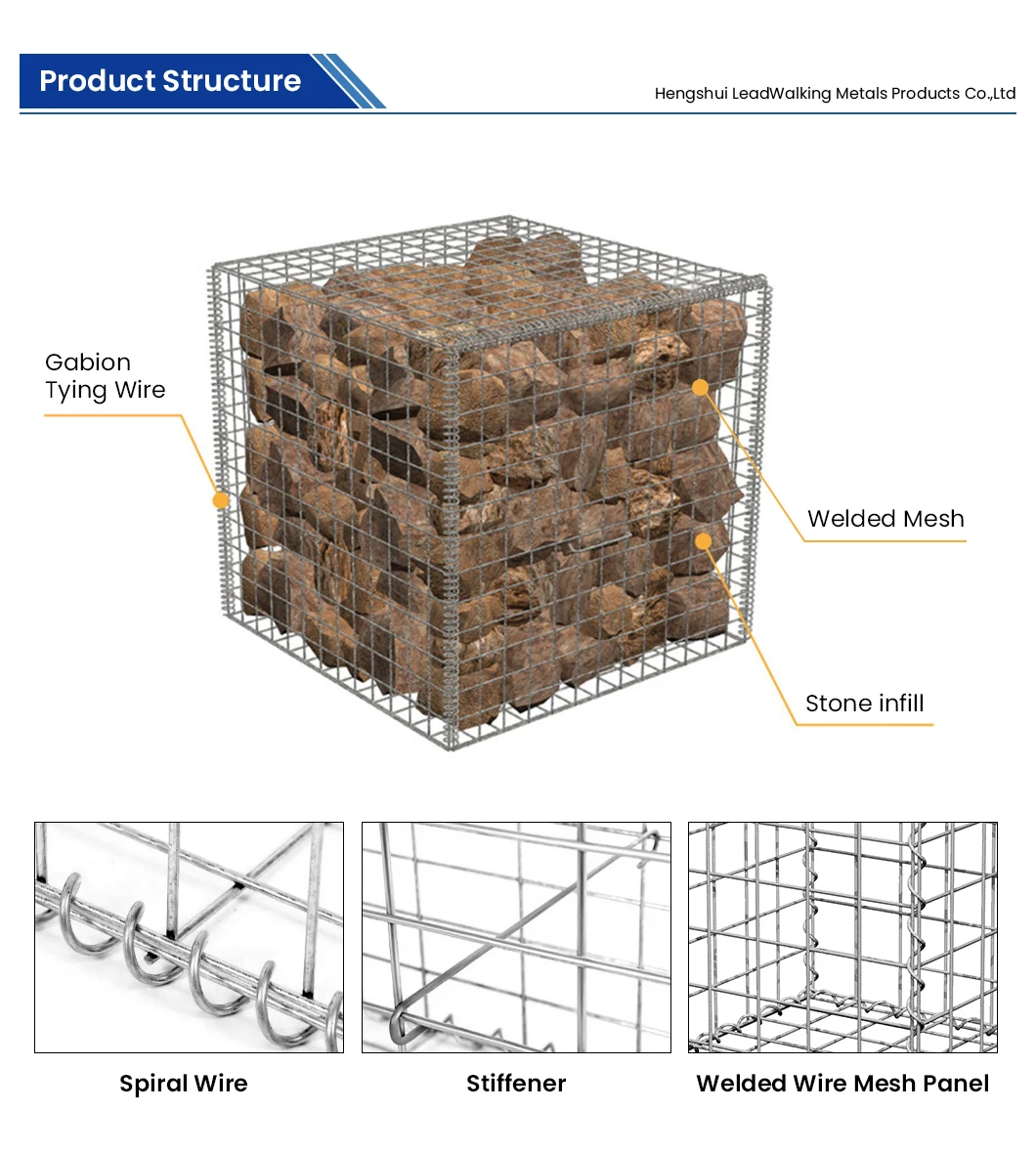 Galfan Welded Gabion Retaining Walls Blocks 200x100x50 Welded Gabion ...