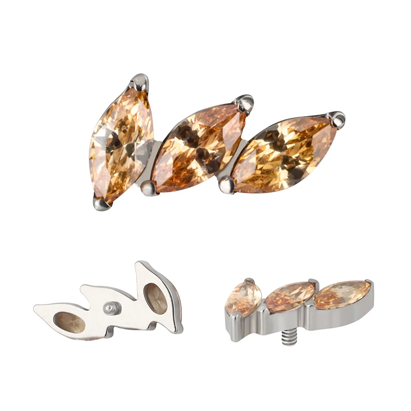Hypoallergenic G23 Titanium Internally Threaded Top Labret Body Piercing Jewelry  Fashion Cartilage Helix Earring Jewelry