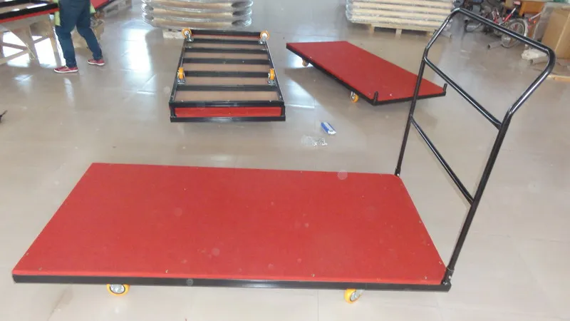 High Quality Heavy Duty Factory Sale Direct Moving Round Banquet Folding Table Cart Removable Serving Trolley