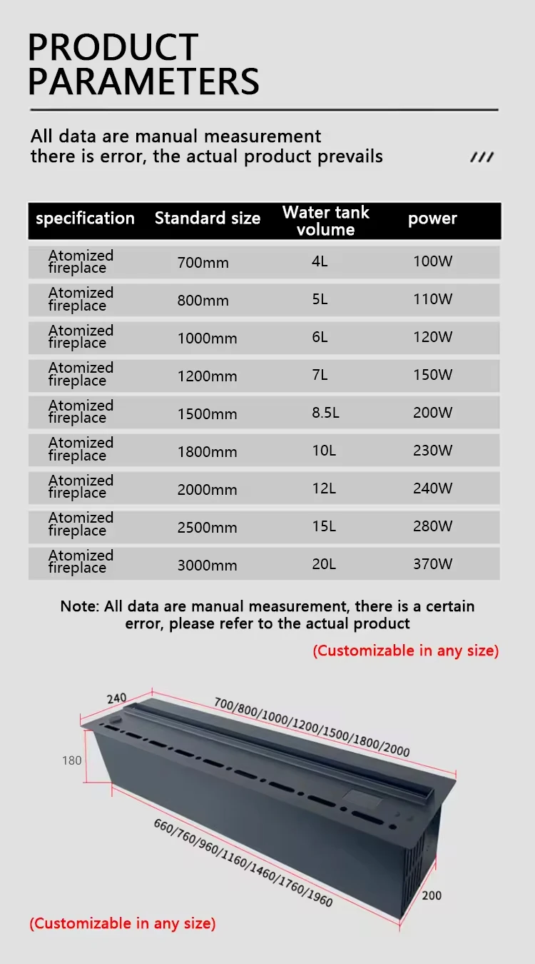 Electric Fireplace, 70-300cm, LED - detail 30