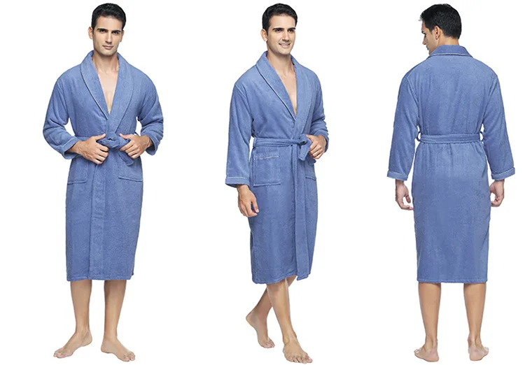 Toweling Terry Robe Unisex Bath Robe Men Night Robe Sleepwear Casual White Home Luxury Plush Bathrobes Custom 100% Cotton Women manufacture