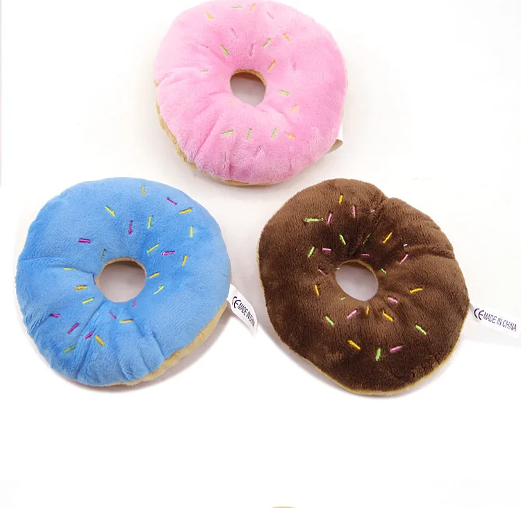 Wholesale Sightly Lovely Pet Dog Puppy Cat Quack Sound Toy Chew Donut Play Toys 