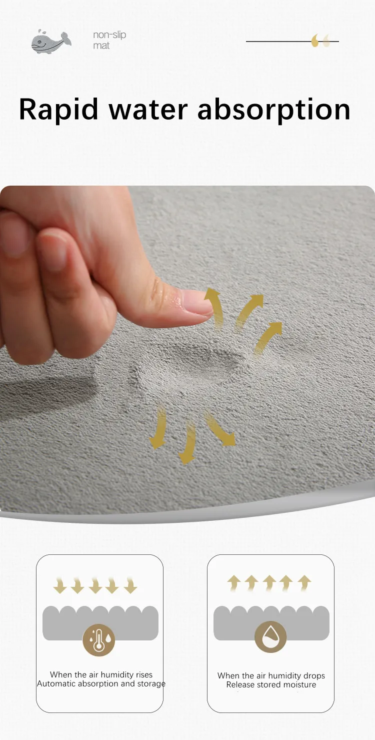 50*80cm Non-Slip Memory Foam Super Water Absorption Cute D Shape Anti-Slip And Dirt-Resistant Rug Bath Mat details