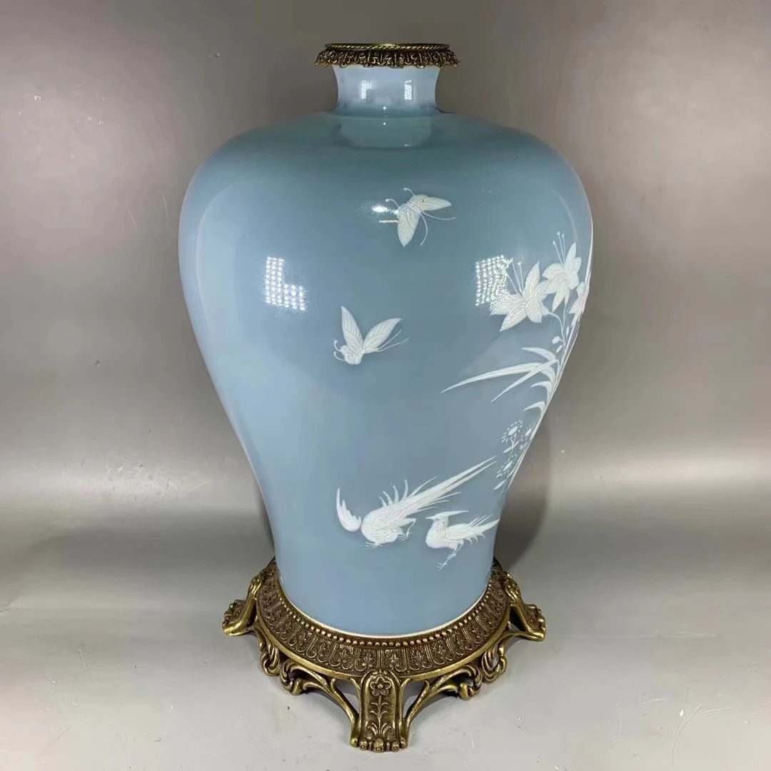 经典仿古中式黄铜框架Sevres花瓶瓷器手工雕刻青铜花瓶| Alibaba.com