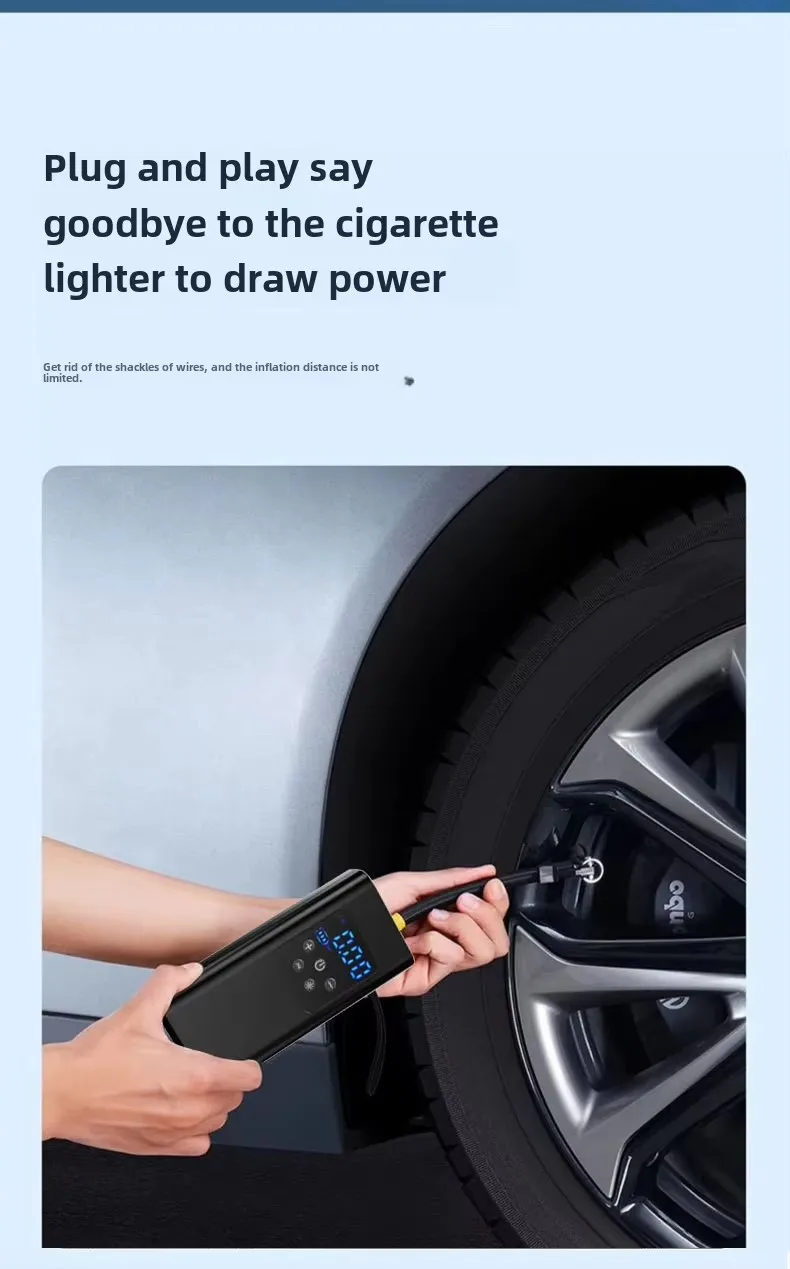 Portable Mini Handheld Electric Car Tire Pump Wireless Charging Bike Air Inflator 150psi for Tire Inflation