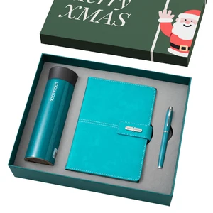 Sustainable Business Gift Bundle with Eco Friendly Notebook Pen Tumbler and Umbrella for Green Branding Promotion
