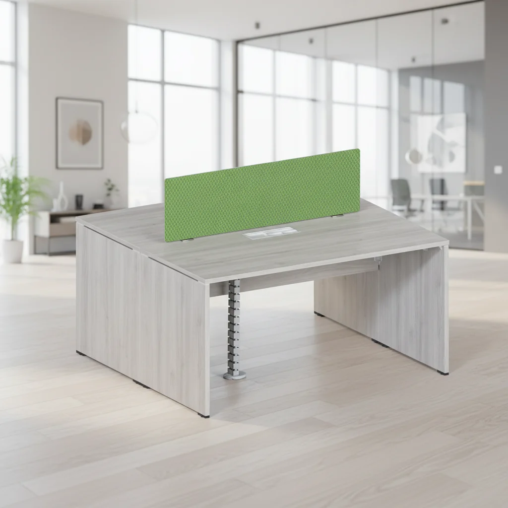 Budget Modern Double Row Office Workstation Wood Frame with Storage Drawers Durable Adjustable Standing Desk for Hospital Use 2