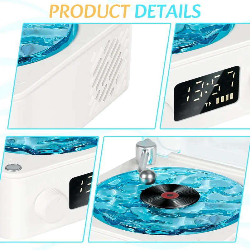 Tinghai Retro Audio Wireless Small Subwoofer Computer Vinyl Record Player Bluetooth Speaker