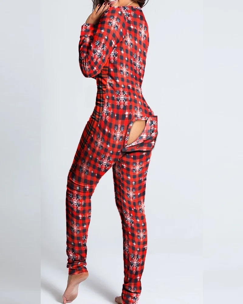 Long Pant Holiday Xmas Sleepwear Christmas Onesie Pajamas With Butt Flap  For Women| Alibaba.com