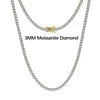 Gold 3mm VVS Moissanite