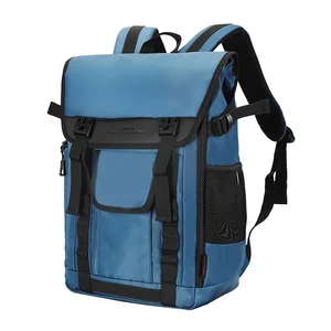 For OMASKA 17 Inch Laptop Backpack for Men Wholesale Large Capacity Nylon Waterproof Geometric Pattern Zipper Closure Polyester