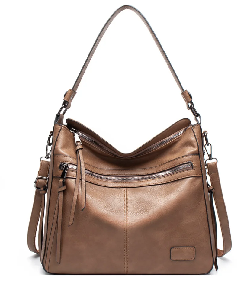 100% Genuine Leather 2023 New Fashion Bucket Bag Texture Embossed Women's  Handbag Retro Large Capacity Diagonal Span Purses Gg