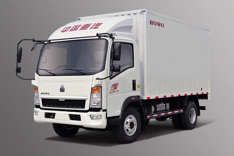 Low  Price Used One  HOWO BRAND  4X2  6TON 4TON 5TON VAN BOX CARGO TRUCK